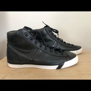 Black Leather Pro-Keds, 10M